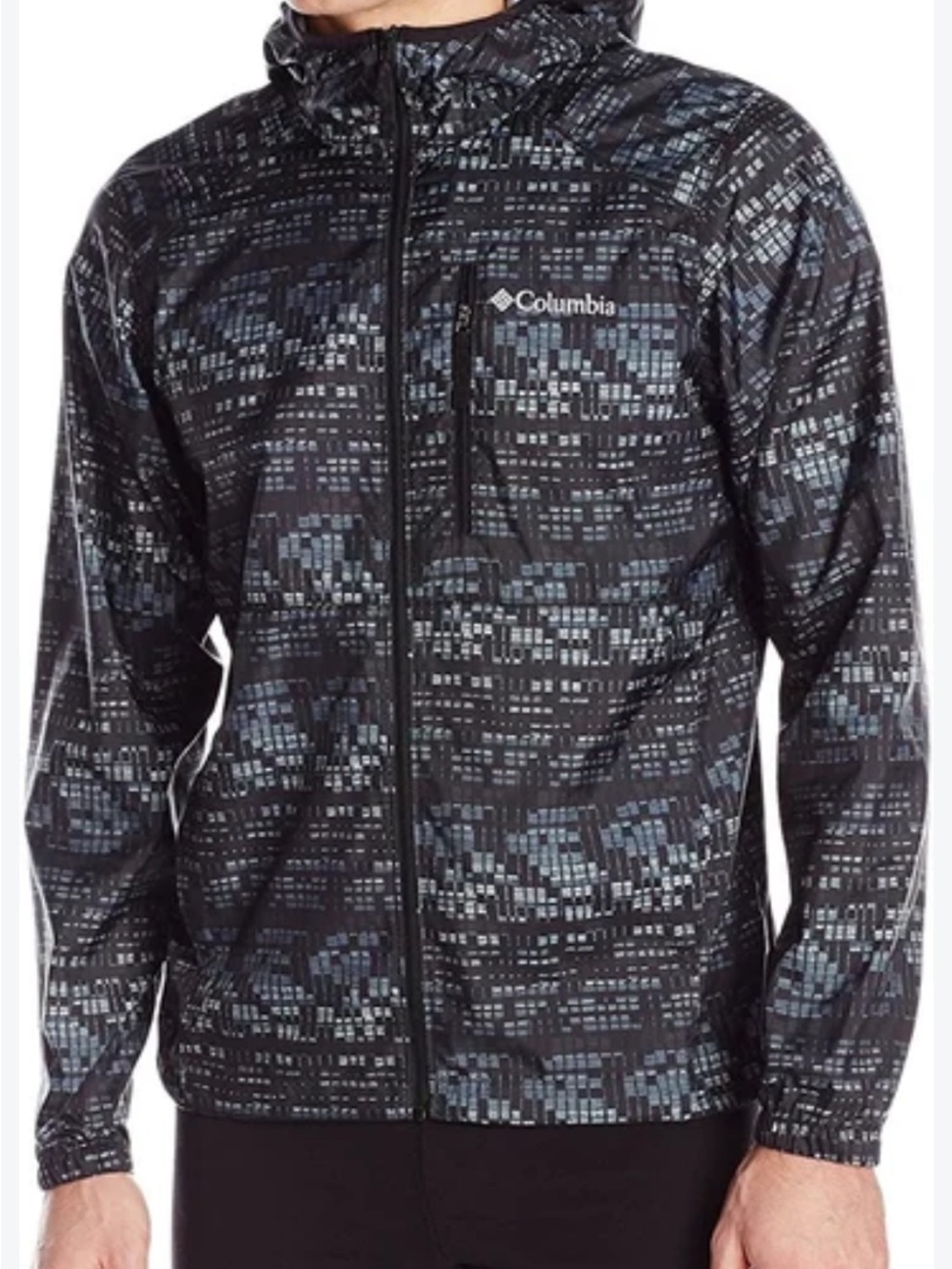 Columbia Men’s Black & Gray Geometric Windbreaker
